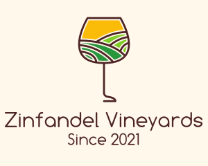 Wine Glass Vineyard logo design