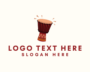 Djembe - African Tribal Drum Instrument logo design