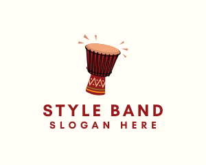 African Tribal Drum Instrument logo design