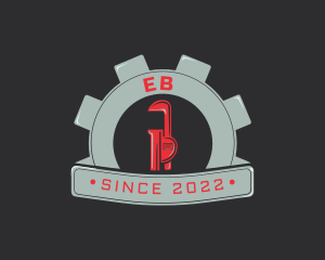 Worker - Gear Wrench Plumbing logo design