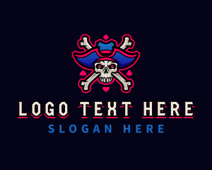 Esports - Pirate Casino Skull logo design