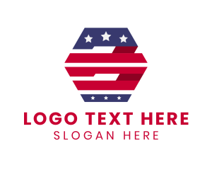 Veteran - Hexagonal USA Banner logo design
