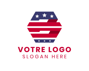 United States - Hexagonal USA Banner logo design