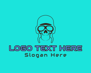 Specs - Skull Pilot Outline logo design