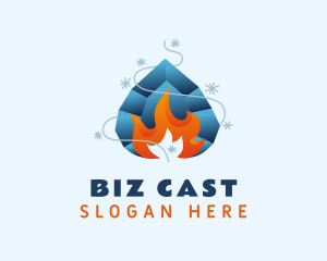 Hot - Fire Snow Temperature logo design