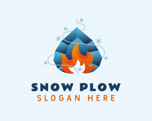 Fire Snow Temperature logo design