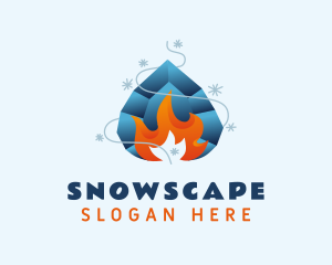 Snow - Fire Snow Temperature logo design