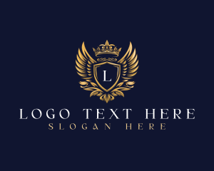 Investment - Shield Crown Wing logo design