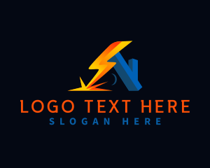 Electricity - Electric Lightning Home logo design