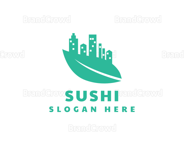 Leaf Building Skyline Logo