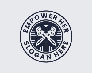 Pipe Wrench Plumber logo design