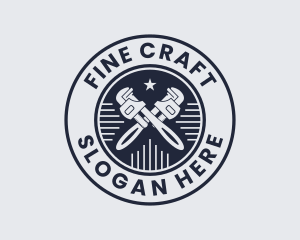 Pipe Wrench Plumber logo design