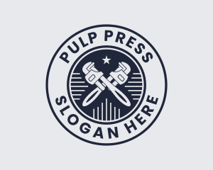 Pipe Wrench Plumber logo design