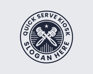 Pipe Wrench Plumber logo design