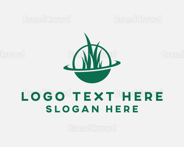 Lawn Care Grass Orbit Logo