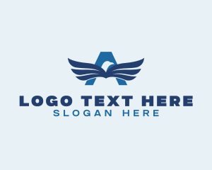 Soldier - Eagle Wings Letter A logo design