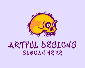 Skull Graffiti Art logo design