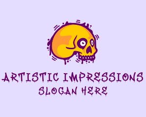 Skull Graffiti Art logo design