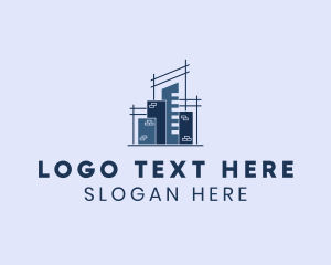 Town - City Building Construction logo design