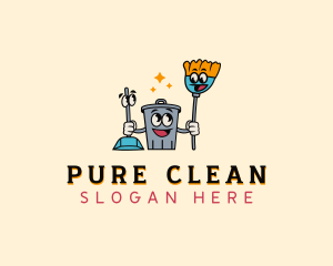 Broom Cleaning Janitorial logo design