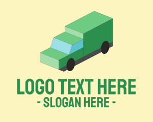 Truck - Isometric Delivery Truck logo design