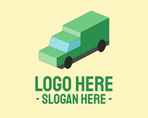 Delivery Truck - Isometric Delivery Truck logo design