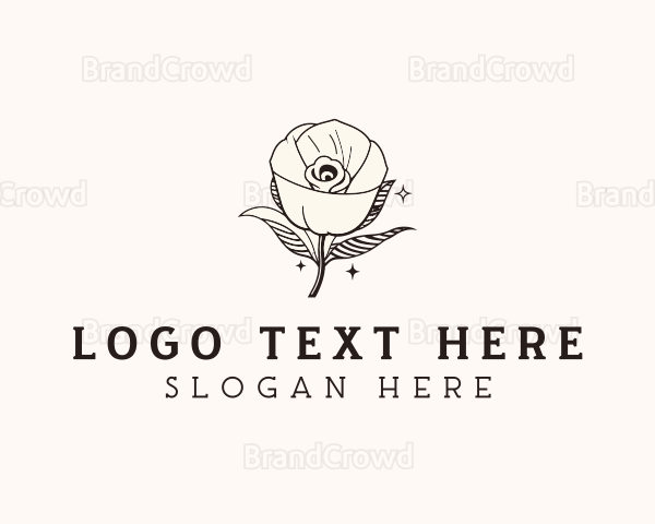 Natural Rose Flower Logo