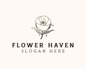 Natural Rose Flower logo design