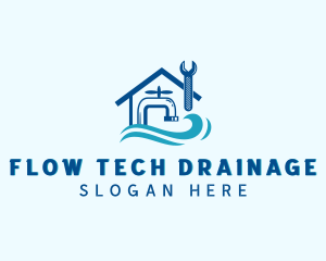 Drainage - Plumbing Wrench Home Renovation logo design
