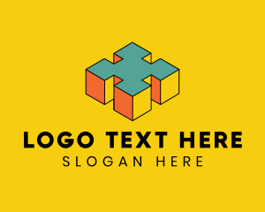 Pop Art - 3D Pixel Letter X logo design