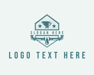 Toilet - Plumbing Pipe Plunger logo design