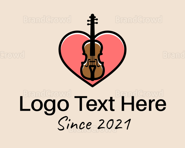 Violin Musician Love Logo