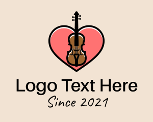 Violin Teacher - Violin Musician Love logo design