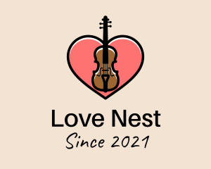 Affection - Violin Musician Love logo design