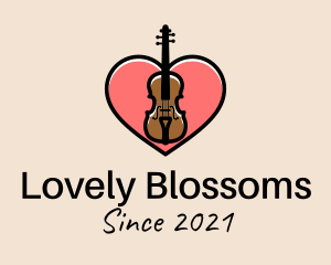 Lovely - Violin Musician Love logo design