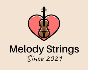 Violin - Violin Musician Love logo design