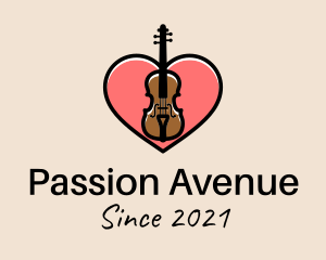 Passion - Violin Musician Love logo design