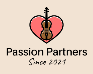 Violin Musician Love logo design