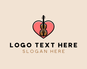 Lovely - Violin Musician Love logo design