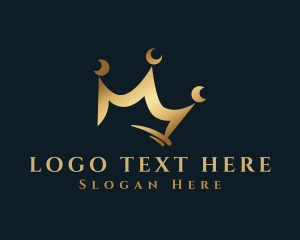 Gold Royal Crown logo design