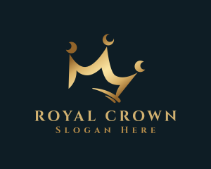 Gold Royal Crown logo design