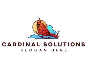 Virginia Bird Cardinal logo design