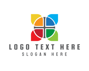 Fabric - Multicolor Cross Lettermark logo design