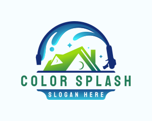 Pressure Wash Roof Cleaning logo design