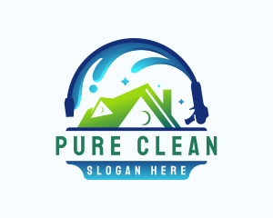 Pressure Wash Roof Cleaning logo design