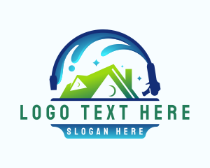 Home Cleaning - Pressure Wash Roof Cleaning logo design