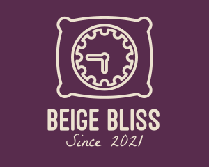 Beige - Pillow Time Clock logo design