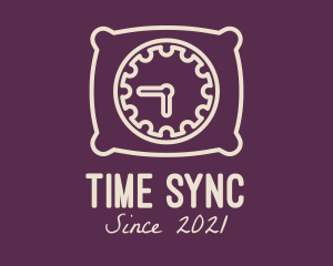 Pillow Time Clock logo design