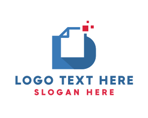 Professional Paper Document Letter D Logo