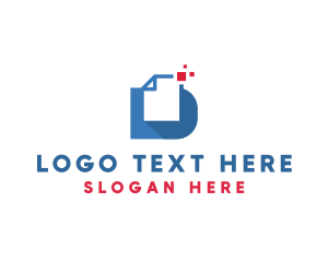 Typewritten - Professional Paper Document Letter D logo design